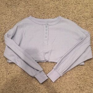 Aeropostale Light Purple Button-Up Crop Top